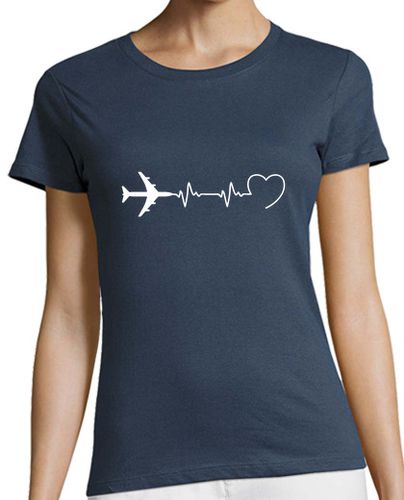 Camiseta mujer latido del corazón avión humor aviador - latostadora.com - Modalova