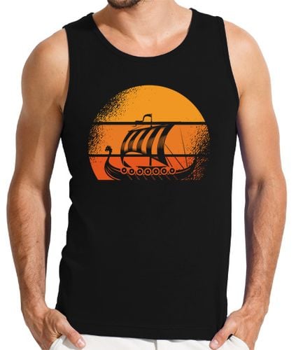 Camiseta Hombre Sin Mangas barco vikingo sol retro laTostadora - latostadora.com - Modalova