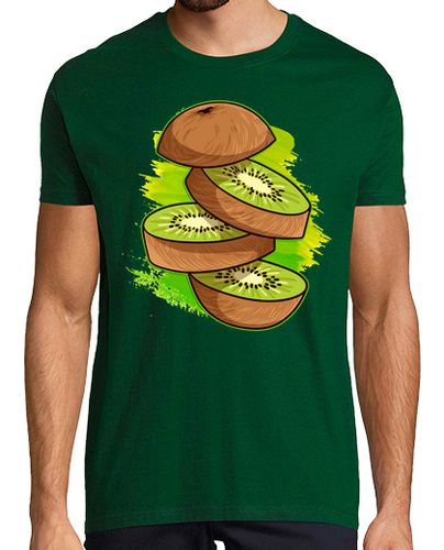 Camiseta Hombre Manga Corta Rodajas de Kiwi Fruta Humor Comida Divertida laTostadora - latostadora.com - Modalova