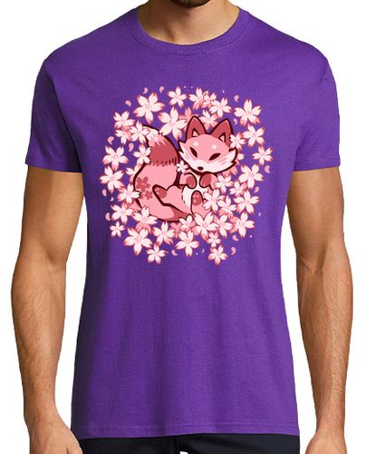 Camiseta Hombre Manga Corta zorro de flor de cerezo - camisa de hombre laTostadora - latostadora.com - Modalova