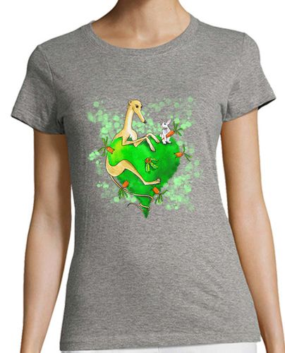 Camiseta Mujer Manga Corta Galgo y conejo amor por zanahorias laTostadora - latostadora.com - Modalova