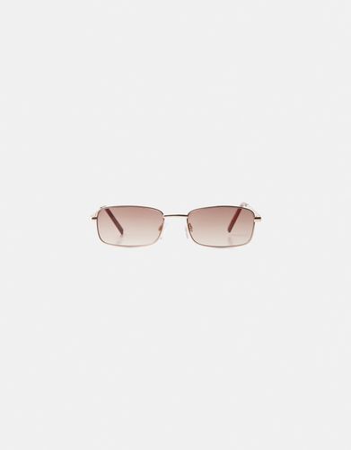 Gafas Sol Rectangulares Metálicas Mujer - Bershka - Modalova