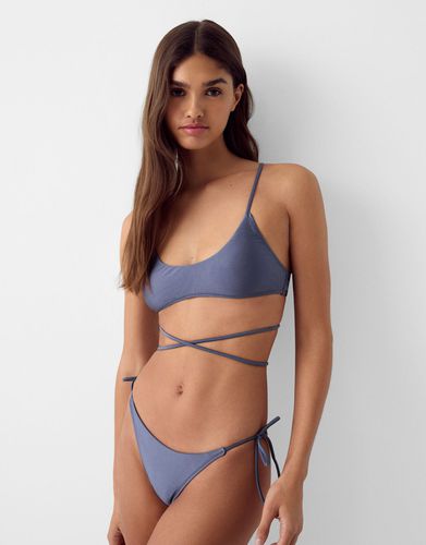 Braguita Bikini Brillo Ajustable Mujer Xs - Bershka - Modalova