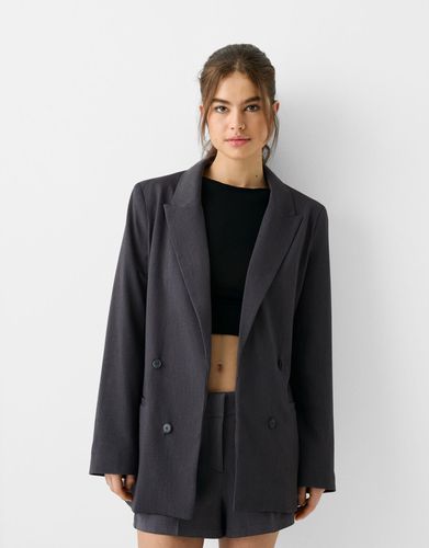 Blazer Fluida Slim Fit Cruzada Mujer S - Bershka - Modalova