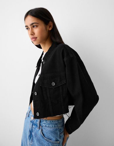 Cazadora Denim Cropped Mujer L - Bershka - Modalova