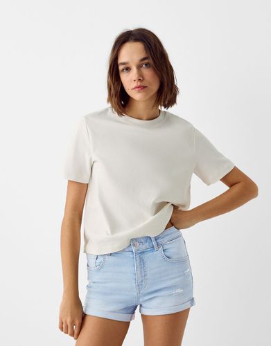 Short Denim Roll Up Mujer 32 - Bershka - Modalova