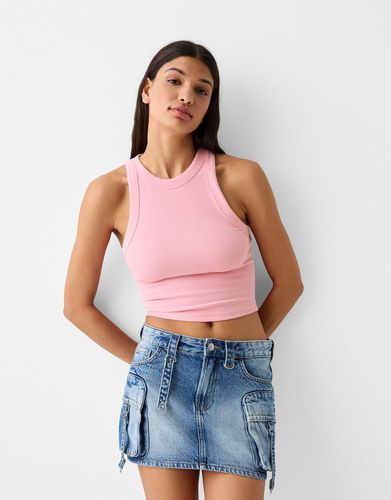 Camiseta Sin Mangas Rib Mujer 10-12 - Bershka - Modalova