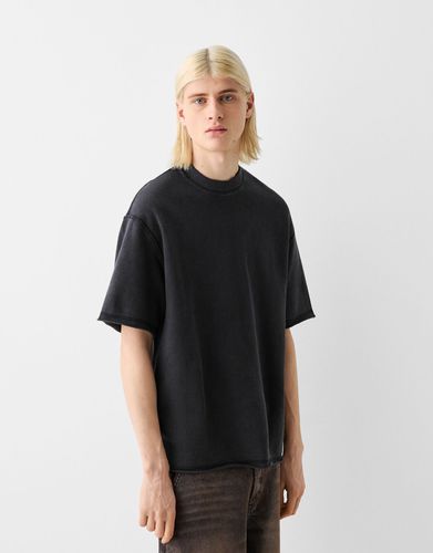 Camiseta Manga Corta Felpa Efecto Lavado Hombre L - Bershka - Modalova