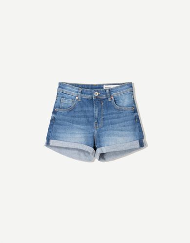 Short Denim Roll Up Mujer 40 - Bershka - Modalova