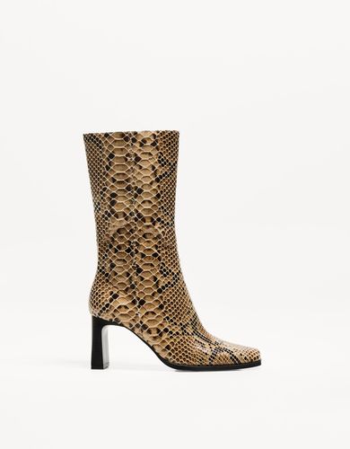 Bota Tacón Animal Print Caña Media Mujer 37 - Bershka - Modalova