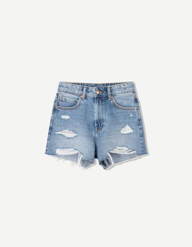 Short Denim Rotos Mujer 42 - Bershka - Modalova