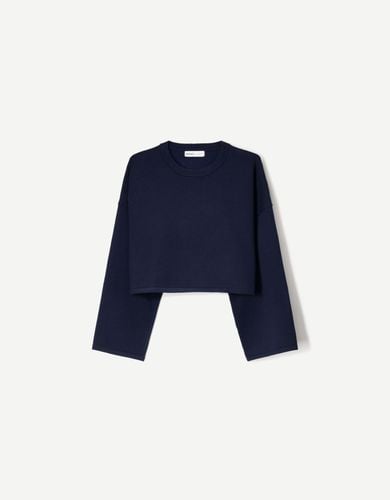 Bershka Jersey Cropped Mujer L Azul - Bershka - Modalova