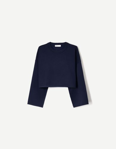 Bershka Jersey Cropped Mujer M Azul - Bershka - Modalova