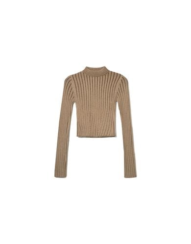 Jersey Canalé Cuello Alto Mujer M - Bershka - Modalova