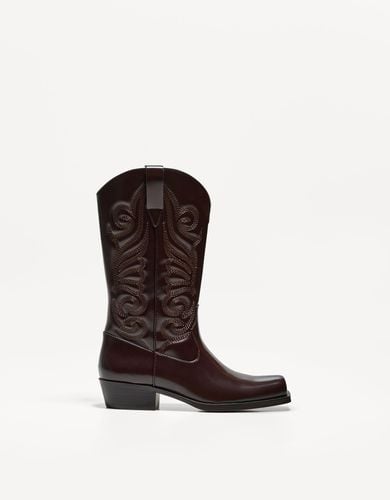 Bota Plana Cowboy Mujer 37 - Bershka - Modalova