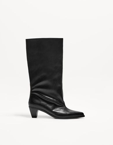 Bota Tacón Caña Ancha Mujer 35 - Bershka - Modalova