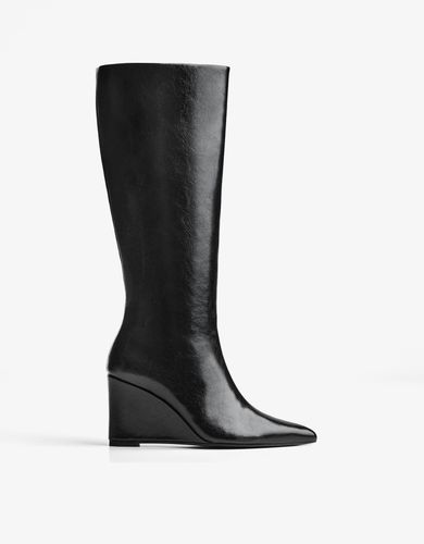 Bershka Bota Cuña Mujer 36 Negro - Bershka - Modalova