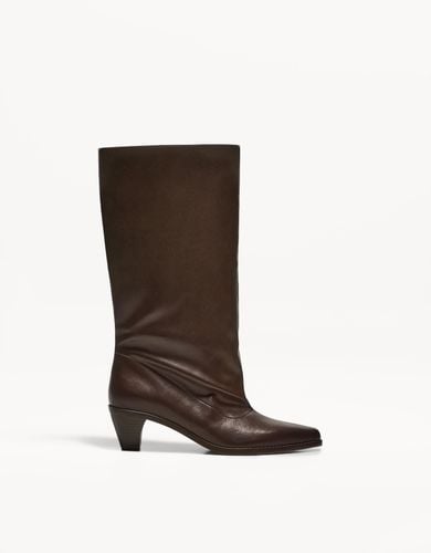 Bota Tacón Caña Ancha Mujer 38 - Bershka - Modalova