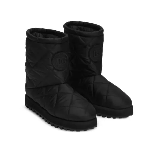 Black Quilted Ankle Boot - Dolce & Gabbana - Modalova