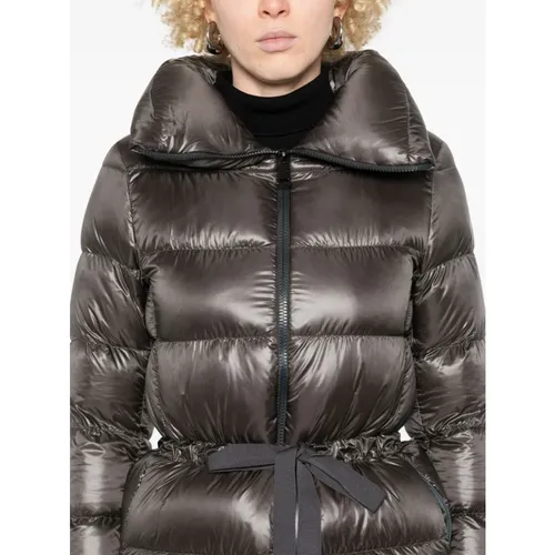 Grey Quilted Padded Coat - Herno - Modalova