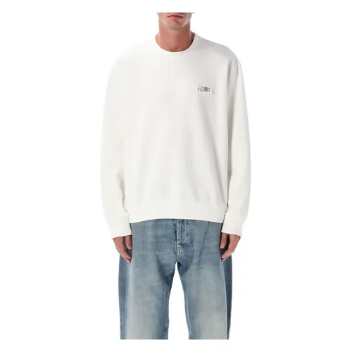 White Knitwear Crewneck Sweatshirt Aw25 - MM6 Maison Margiela - Modalova