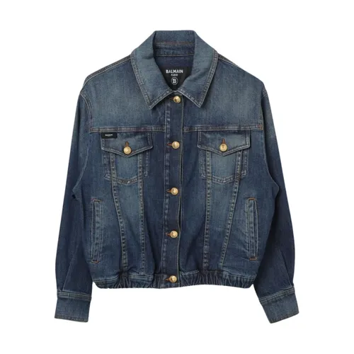 Kids Blue Denim Jacket - Balmain - Modalova