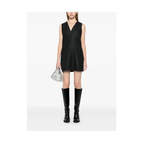 Plaid Wool Blend V-Neck Waistcoat - Remain Birger Christensen - Modalova