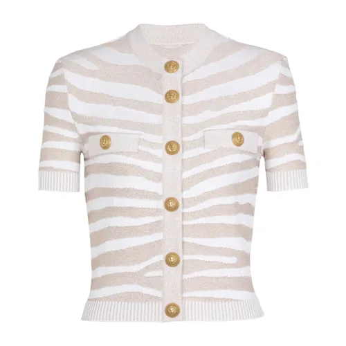 Zebra knit cardigan - Balmain - Modalova