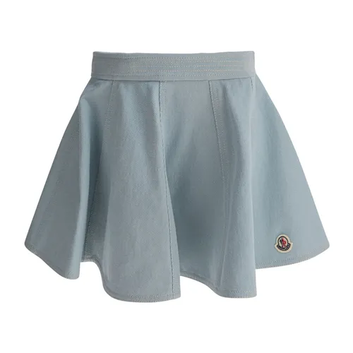 Light Blue Denim Flared Mini Skirt - Moncler - Modalova