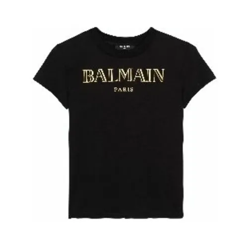 Kids Black Gold Top - Balmain - Modalova