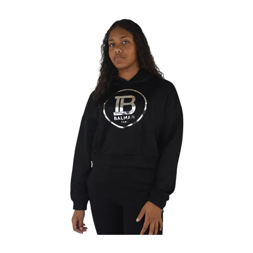 Stylish Hooded Training Shirt - Balmain - Modalova