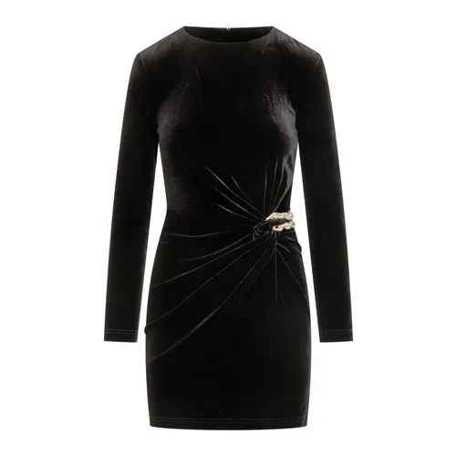Black Velvet Jewel Dress with Draping - Self Portrait - Modalova