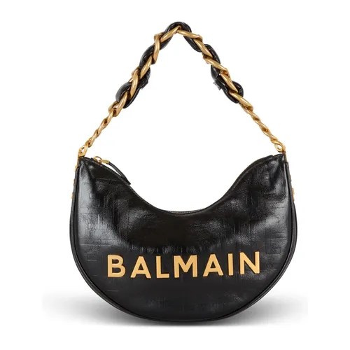 Soft Moon bag in monogrammed calfskin - Balmain - Modalova