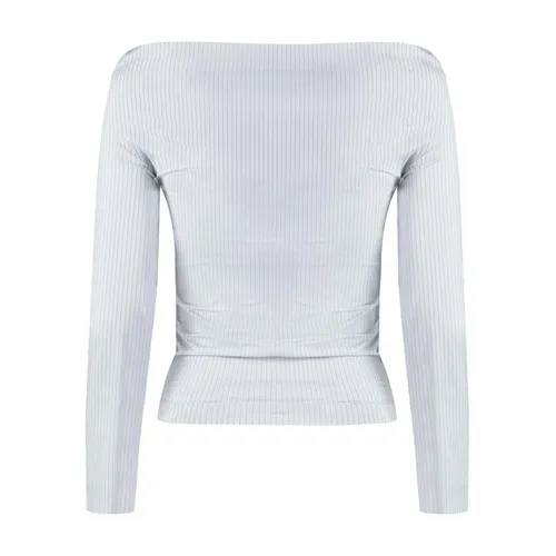 Off-Shoulder Striped Top - Philosophy di Lorenzo Serafini - Modalova
