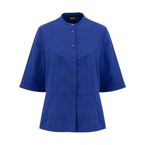 Mandarin Collar Cotton Poplin Blouse - Aspesi - Modalova