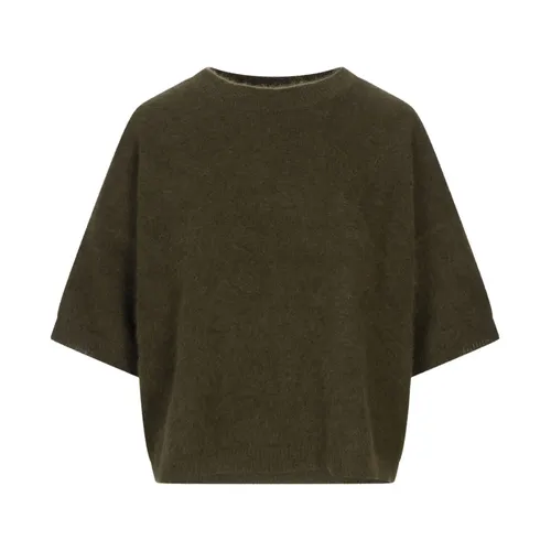 Green Raccoon Wool Sweater 3/4 Sleeves - P.a.r.o.s.h. - Modalova