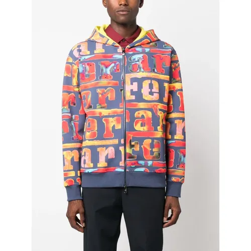 Painterly Zip-Up Hoodie - Ferrari - Modalova