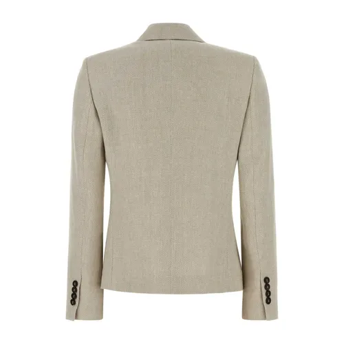 Melange Sand Linen Blend Blazer - Brunello Cucinelli - Modalova