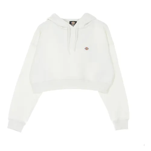 Ecru Cropped Hoodie mit Kordelzug - Dickies - Modalova