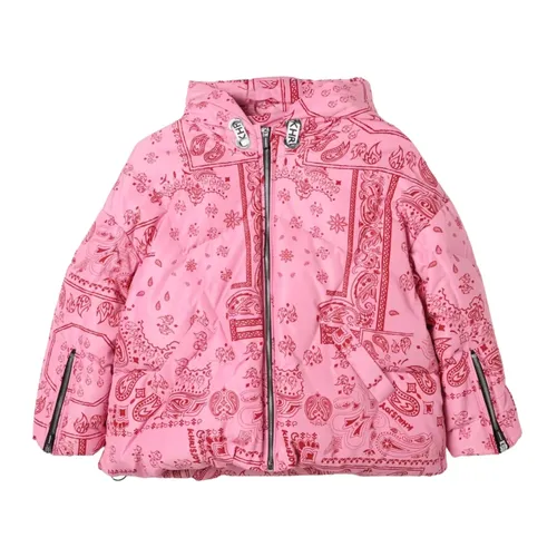 Pink Kids Quilted Hooded Coat - Khrisjoy - Modalova