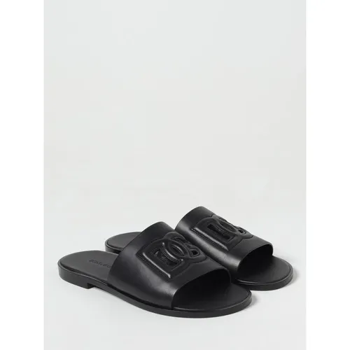 Luxury Leather Slides - Dolce & Gabbana - Modalova
