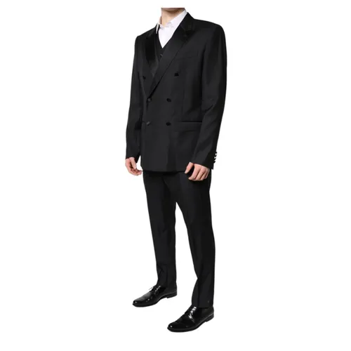 Black Double Breasted 3 Piece Suit - Dolce & Gabbana - Modalova