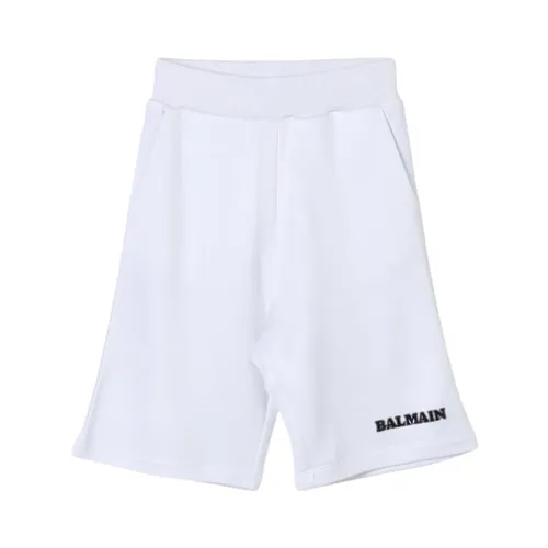 Logo Athletic Knit Shorts for Kids - Balmain - Modalova