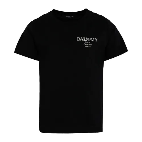 Black Short Sleeves Cotton T-Shirt - Balmain - Modalova