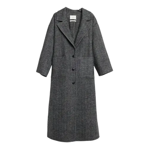 Karierte Wollmantel mit Taillengürtel - ViCOLO - Modalova