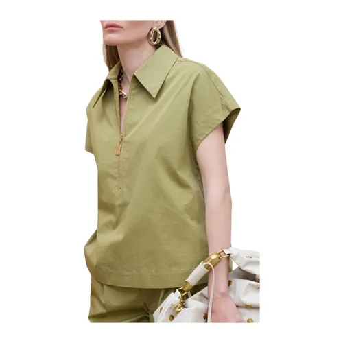 Camicia con Scollo a V e Zip - Lola Casademunt - Modalova