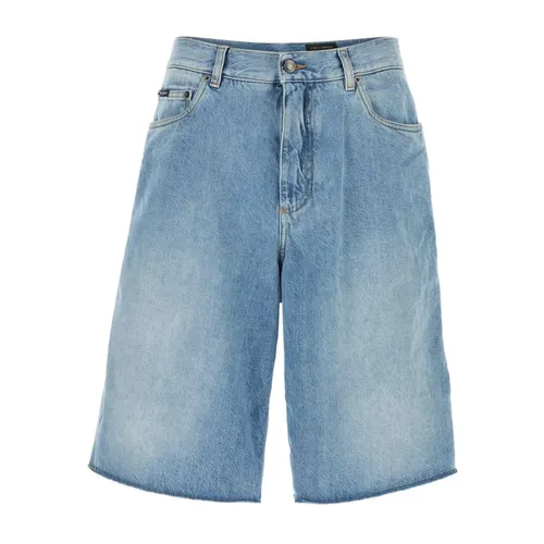Raw-Cut Logo Denim Shorts - Dolce & Gabbana - Modalova