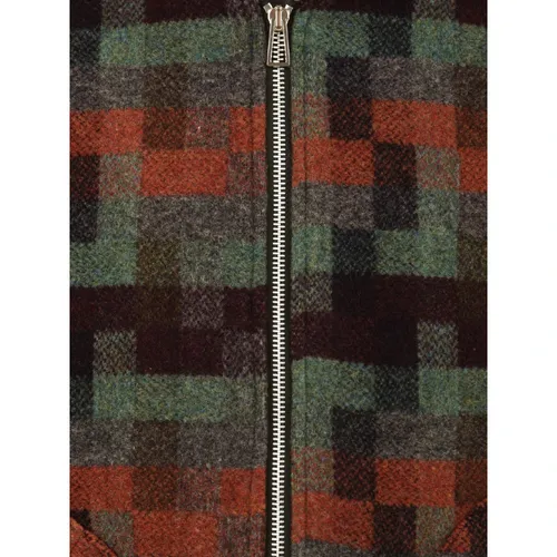 Regular Fit Jacquard Check Wool Zip Jacket - Paul Smith - Modalova
