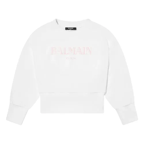 Girls Logo Sweatshirt in White - Balmain - Modalova