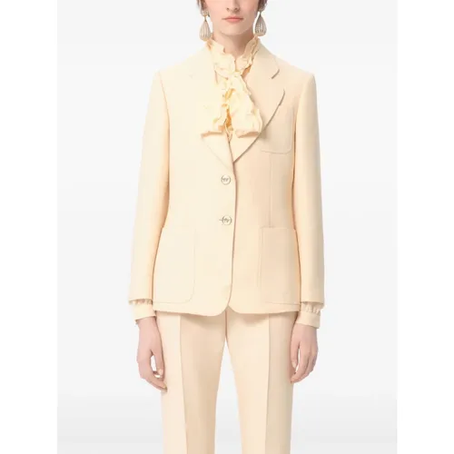 Beige 2 Button Blazer - Valentino - Modalova